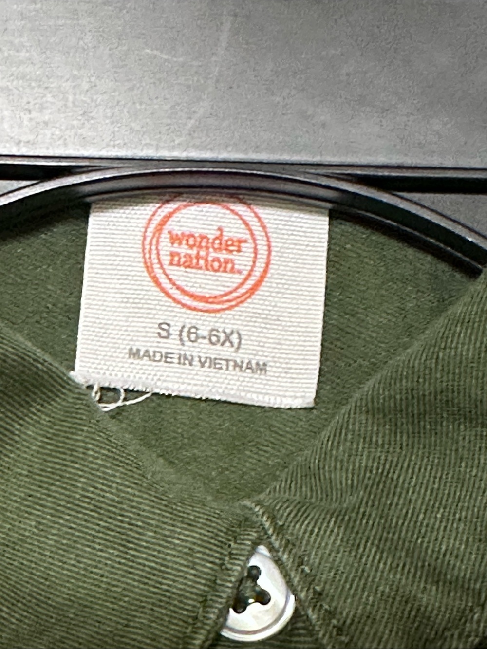wonder nation Olive Green Embroidered Button-Front Dress - Picture 2 of 6
